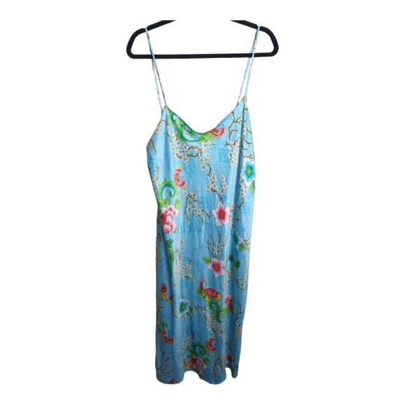 Natori Floral Slip Dress Blue Size XL Extra Large